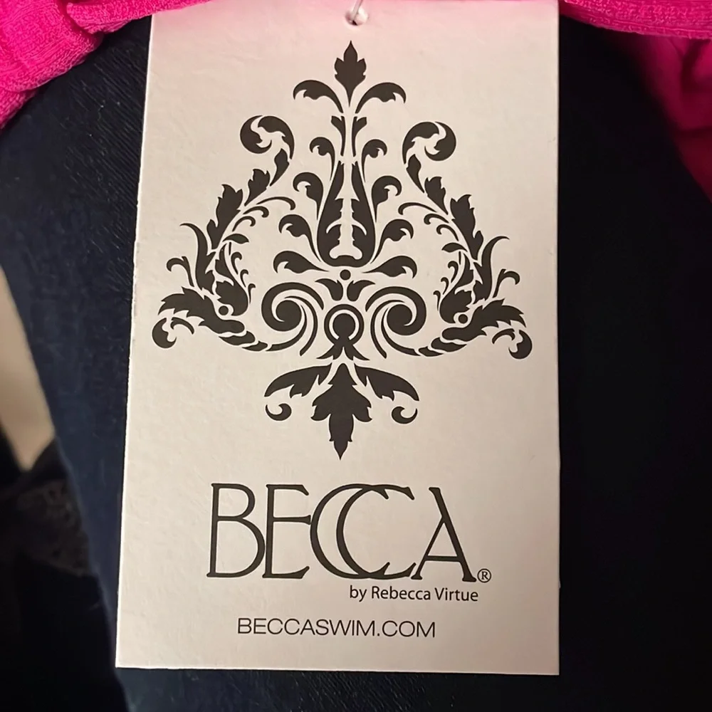 NWT Becca one piece cut out pink bathing suit-Size Med - Picture 4 of 8